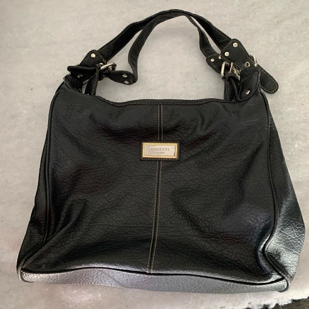 Rosetti Black Leather Handbag